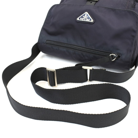 Prada Vela Nylon Crossbody Shoulder Bag Dark Navy Blue - Picture 7 of 9